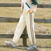 Junior high school students pants spring and autumn girls Big children youth autumn high school girls leisure sports pants loose