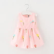 Mikey Bear Girl Baby Dress Korean Princess Dress 1-3 Years Old Girl Summer Dress Baby Skirt