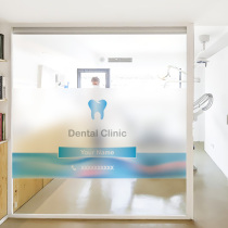 Fashion dental custom teeth Dental clinic foyer glass film Translucent opaque stickers Dental hospital