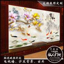 3D to map custom bamboo fiber integrated 8d wall panel TV sofa entrance background wall decorative painting