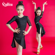 Spring and summer daughter childrens Latin dance clothes Net red Latin dance dresses Childrens practice clothes girls Latin performance clothing