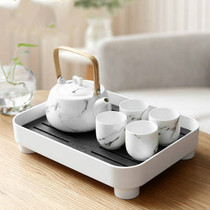 Multifunctional double layer drain tea tray fruit tray thickened creative home living room coffee table plastic kitchen storage tray