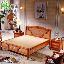  Yi rattan beauty rattan art king bed Rattan rattan woven rattan double bed 1 5 meters 1 8 meters Bedroom rattan bed