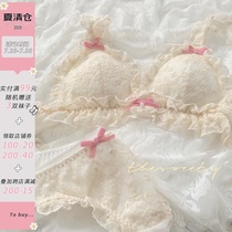 Princess on the run~Japanese Lolita girl underwear Lace edge without rim Triangle cup comfortable bra cover set