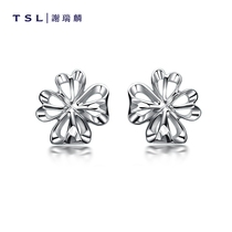 TSL Xie Ruilin PT950 plain platinum earrings female Four Leaf Clover fashion earrings earrings fairy AE112