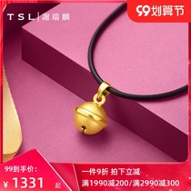 TSL Xie Ruilin gold pendant female 3D hard gold foot Gold transfer Bell baby safe and healthy pendant XH325