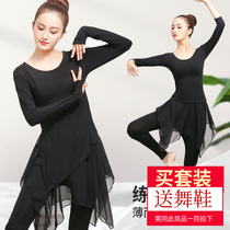 Dance practice suit suit womens body clothes Modal black dance Latin dance classical Chinese modern dance costume