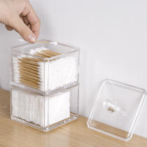 Cotton sign box household European cotton stick box cute cotton swab storage dustproof cotton stick creative portable cotton sign bucket with lid