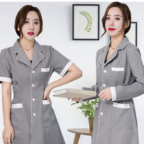 High-end beauty salon doctors clothing short sleeve beauty clothing womens summer beautician embroidery pharmacy work clothes long sleeve