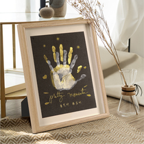 Couple diy handprint photo frame souvenir color lover family portrait oil painting hand foot ink mold palm print