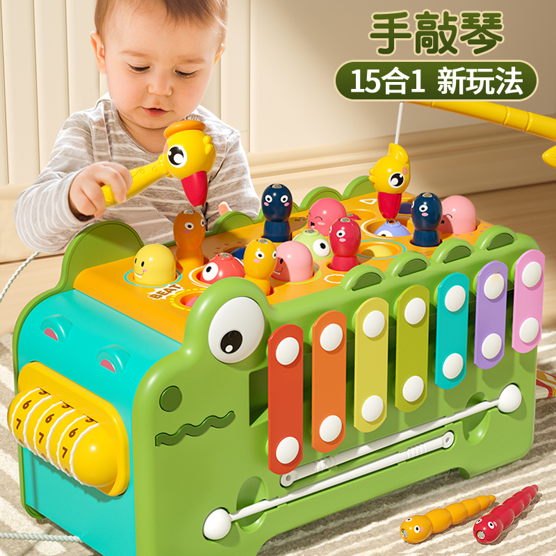 教育用 8 音手ノック赤ちゃんツーインワン木琴楽器、生後 8 か月の幼児と幼児用音楽おもちゃのピアノ 12