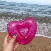 bjd blythe doll with swimming circle heart-shaped inflatable Cup seat beverage seat heart-shaped pet lifebuoy background wall