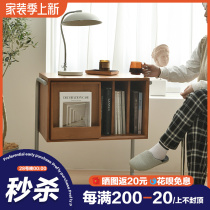 Solid Wood Magazine Cabinet Suspension Cabinet Day Ins and Black Gel Record Cabinet Nordic Side Cabinet Containing small family minimalist bookcase