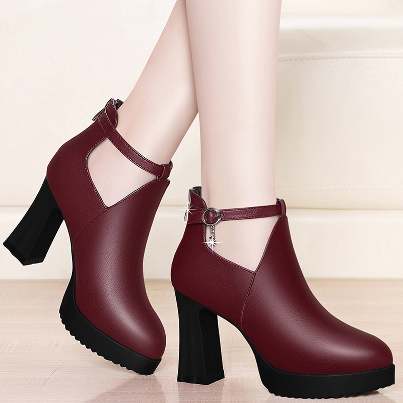 Round-toed Autumn Women's Shoes with Round Heels