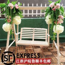 Solid Wood Autumn Thousands Children School Dance Training Center Balcony Indoor Wooden Solid Wood Hanging Chair Cradle Chair