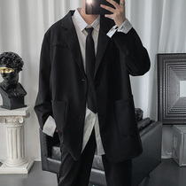 Ruffian handsome suit jacket mens spring new Korean version of the trend dk uniform Hong Kong style loose and wild casual suit