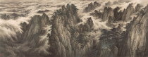 Dong Xiyuan Huangshan Xuefeng Gulu 60X155 famous paintings Rice paper replica micro-spray painting core Chinese painting Living room decoration painting