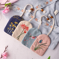  Embroidery DIY handmade self-embroidery Adult beginner fabric material bag Key bag Su embroidery gift making ribbon embroidery products
