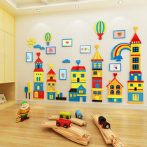 Childrens room decoration 3D acrylic three-dimensional wall stickers cartoon living room bedroom stickers Kindergarten Wall environment layout