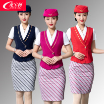 Stewardess uniform professional dress female skirt tooling suit Hotel front desk beauty overalls High-speed rail road etiquette clothes formal wear