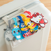  Cartoon silicone suitcase boarding pass suitcase check-in tag listing Korean creative luggage tag Travel supplies