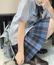 dokiboom Okada JK uniform grid skirt original genuine Japanese college pleated skirt skirt set full set