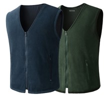 Mens fleece vest vest Navy green velvet vest warm fleece vest cotton vest