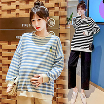Pregnant woman Spring and autumn clothing Clothing Fashion style 2022 new pregnant women suit Spring clothing Loose Jacket Pregnant pregnant Weater Spring and Autumn