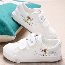  Girls canvas shoes white shoes 2021 spring and autumn new childrens shoes childrens cloth shoes primary school shoes autumn shoes white shoes