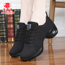 Cow overbearing dance shoes Square dance shoes dance shoes flying woven dance shoes Mesh soft-soled dance shoes Air cushion modern dance 9823
