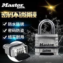 American Master lock stainless steel lock 4-digit code lock outdoor waterproof rust gate padlock anti-theft door lock