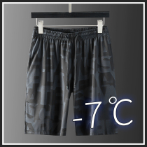 2021 summer ice silk thin mens shorts loose casual stretch five-point pants wear sports pants mens quick-drying