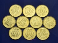 Macau 1m coin dance dragon lion dance new brass coin 10 cents coin roll UNC