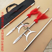 Stainless steel Fangtian painting halberd martial arts equipment long weapon detachable single moon Halberd double moon halberd props not opened blade