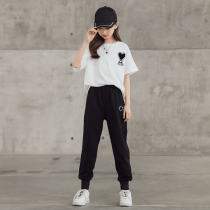 Girls Summer Suit Foreign Air Sports Pants Short Sleeve T-shirt Two Sets Clothes Girl CUHK Pants Two Sets