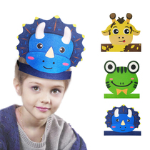 Halloween children cartoon Three-dimensional headdress kindergarten performance area props dinosaur frog giraffe animal show