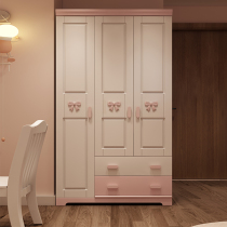 Nordic childrens wardrobe girl three door wardrobe home bedroom childrens room small wardrobe wooden storage storage cabinet