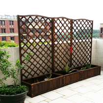 Outdoor anti-corrosion wood fence fence Fence fence Balcony decorative screen Courtyard partition grid climbing rattan flower pot rack