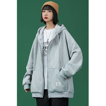 2021 Spring and Autumn Clothes Hooded Sweater Women Korean Sports Leisure Joker Loose Jacket Loose Student Cardigan Zip Hoodie