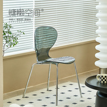 Lazy space transparent dining chair net red ins milk tea shop crystal chair designer casual Nordic backrest stool
