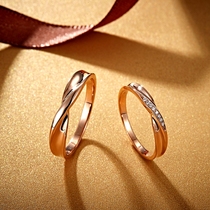 Couple diamond ring 18K gold color gold rose gold Mobius ring ring diamond ring to send girlfriend engaged marriage