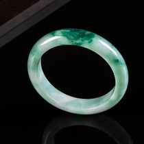 1 circle 57 7 Jade natural A goods finished Myanmar jade ice glutinous variety floating flower dress bracelet with certificate gift