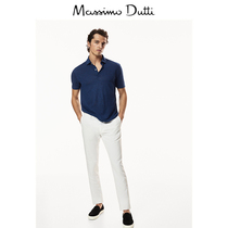 Massimo Dutti mens mall with linen eco-friendly short sleeve mens casual POLO shirt 00722274439