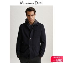 Spring   Summer Sale Massimo Dutti Mens Straight Wool Herringbone Fine Grain Shirt Jacket 02041111401