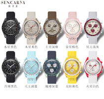 COMPATIBLE WITH OMEGA CO-BRANDED SWATCH PLANET SERIES WATCH WITH CURVED SOFT OMEGA SWATCH STRAP
