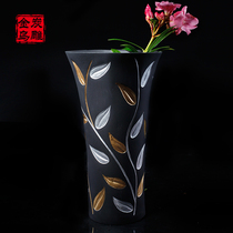 Jinwu charcoal carving leaf leaf Shenghui home accessories living room TV cabinet decoration porch ornaments porch vase