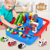 Childrens tremble small train set track parking car break big adventure puzzle boy 5 toys 3 years old