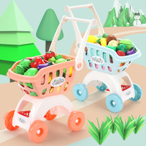 Childrens shopping cart toy girl cut fruit boy hand stroller baby House baby kitchen set