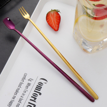 Creative 304 stainless steel extended ice spoon honey spoon small spoon long handle mixing spoon dessert seasoning coffee spoon