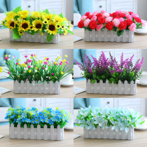  Living room simulation floral set silk flower plastic dry bouquet fence fake flower TV cabinet decoration shopping mall hotel decoration